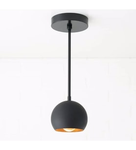 RİOLİGHT MODERN SİYAH İÇİ GOLD TEKLİ KÜRE METAL SARKIT AVİZE TABAN ÇAPI:10CM KÜRE ÇAPI:10CM