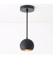RİOLİGHT MODERN SİYAH İÇİ GOLD TEKLİ KÜRE METAL SARKIT AVİZE TABAN ÇAPI:10CM KÜRE ÇAPI:10CM