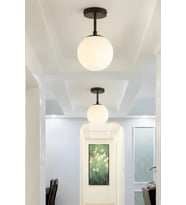 Axon Tekli Camlı Plafonyer - Modern Tekli Camlı Plofonyer (Siyah)