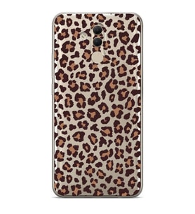 Huawei Mate 20 Lite Uyumlu Leopar Desenli Şeffaf Telefon Kılıfı
