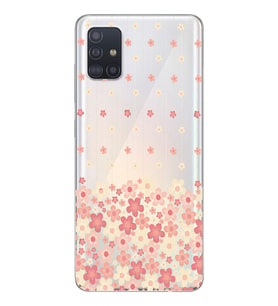 Samsung Galaxy A51 Uyumlu Çiçek Desenli Şeffaf Telefon Kılıfı
