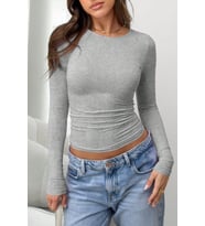 Kadın Bisiklet Yaka Basic Uzun Kollu Likralı Body