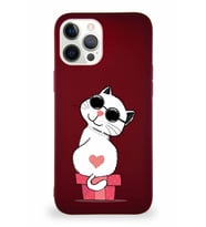 Apple iPhone 12 Pro Max Soft Premier Kapak Coolcat Tasarımlı Silikon Kılıf - Mürdüm (Şeffaf)
