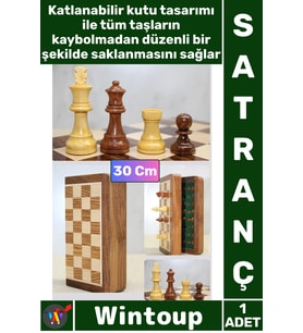 #Satranç Lüks Hediye Özel Vernikli Mıknatıs Taşlı Ahşap Katlanabilir Kutulu Şık Satranç Oyunu 30 Cm
