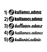 TikTok Kullanıcı Adı Hesap Adı Sticker 2 Adet - Araç Araba için