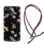 Oppo A5S A15 A16 A54 A55 A73 A74 Kılıf Boyun Asklı Rasta Silikon Planet Animals 1771