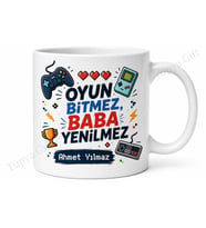 Oyuncu Baba Yazılı Eğlenceli Tasarım Kupa Bardak Babalar Günü Hediye