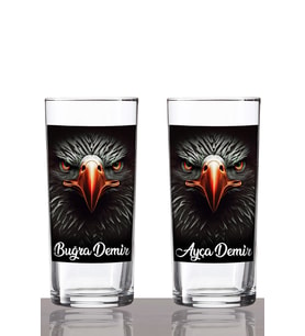 Kişiye Özel 2'li Kartal Rakı Bardağı