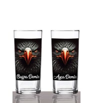 Kişiye Özel 2'li Kartal Rakı Bardağı