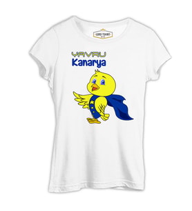 Aile - Yavru Kanarya Beyaz Kadın Tshirt