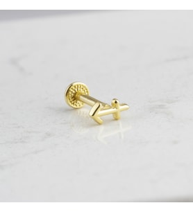 Glorria Altın Yay Burcu Tragus Piercing