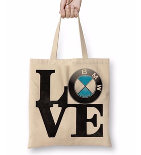 Love Bmw Aşk Bmw Bez Çanta Uzun Saplı