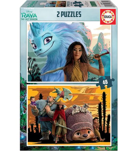 Educa 2x48 Parçalık İkili 4-6 Yaş Çocuk Puzzle - Raya ve Son Ejderha (The Last Dragon) - Kız Çocuk