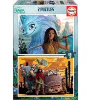Educa 2x48 Parçalık İkili 4-6 Yaş Çocuk Puzzle - Raya ve Son Ejderha (The Last Dragon) - Kız Çocuk