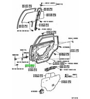 Toyota Carına- 1997--1998 Arka Kapı Sacı Sağ Oem No: (67113-20210)