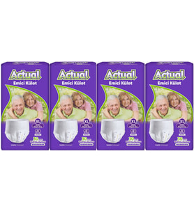 Actual Emici Külot Yetişkin Bezi XL - Extra Large - Ekstra Büyük (Islaklık Göstergeli) 120 Adet