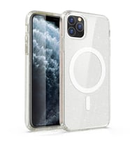 iPhone 11 Kılıf Magsafe Şarj Özellikli Parlayan Simli Saydam Renkli Allstar Kılıf (Renksiz)