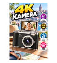 48 MP 4K Video Destekli Kompakt Dijital Kamera 8X Zoom 180° Flip Ekranlı Selfie ve Vlog Kamera