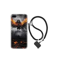Apple Iphone 6 6s Plus Kılıf Silikon Desen Boyun Askılı Ateş Kartalı 1766