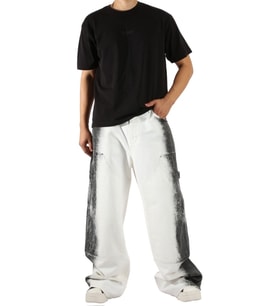 Denim Siyah Şerit Detay Wide Leg Pantolon