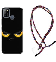 INFINIX Smart 4 5 6 Zero 8 S5 Pro Kılıf Boyun Asklı Rasta Silikon Black Eyes 1644