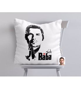 BK Gift Kişiye Özel Godfather Baba Tasarımlı Beyaz Yastık-6