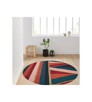 Eliana Home Baskılı, Yıkanabilir Kaymaz Taban Yuvarlak Halı LNA7017 120x120 cm (Pembe)