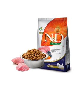 N&D Pumpkin Tahılsız Balkabaklı Kuzulu Küçük Irk Yetişkin Köpek Maması 2,5 Kg
