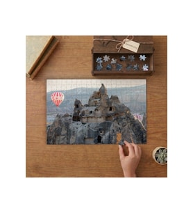 Nevşehir - Kapadokya - Balonlar Tasarımı 240 parça Ahşap Puzzle Ahşap Kutuda MP09688