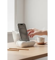Yastık Figürlü Özel Tasarım Telefon Standı (Beyaz)