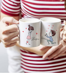 BK Gift Kişiye Özel Sevgililer Temalı 2’li Beyaz Kupa Bardak, Sevgililer Günü Hediyesi, Sevgiliye Hediye, Ev Hediyesi-8