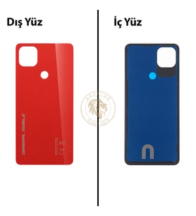 General Mobile Gm 22 Kırmızı Arka Kapak Arka Cam Batarya Kapağı Lazer Kesim Kapak Pil Kapağı Back Cover