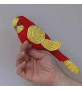 Amigurumi Kuş Muhabbet Kuşu Sarı Kırmızı Galatasaray