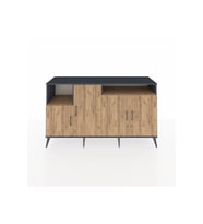 Kronos Konsol 5 Raflı 4 Kapaklı 176x59x99 Antrasit-Çam