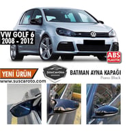 Vw Golf 6 2008-2012 Batman Yarasa Ayna Kapağı Piano Black ABS Plastik