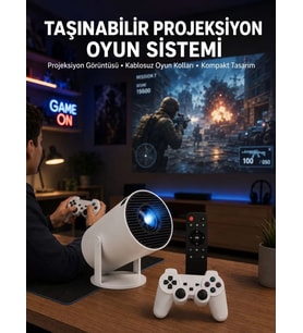 Oyun Konsolu Uyumlu Kablosuz Projeksiyon Cihazı Ev Sinema Deneyimi Yeni Nesil