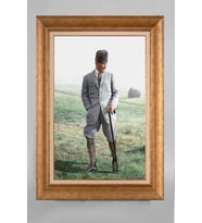 EV İŞYERİ OFİS İÇİN ALTIN ÇERÇEVELİ PASPARTULU ATATÜRK TABLO S523