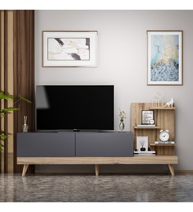 TV Sehpası Desso Antrasit Ceviz 180 cm