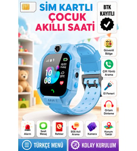 Akıllı Çocuk Saati Uyumlu Sim Kartlı Ve Lbs Konum Özellikli Kayıtlı Sesli Görüşme Canlı Takip