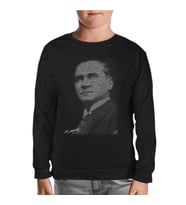 Atatürk - Gençliğe Hitabe Siyah Çocuk Sweatshirt