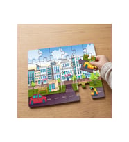 Yüksek Binalar ve Arabalar Tasarımlı 24 Parça Ahşap Çocuk Puzzle MPK1199