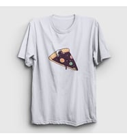 Presmono Unisex Beyaz Pizza Bed Astronaut Space Astronot Uzay T-Shirt 283643tt