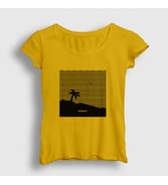 Presmono Kadın Sarı Beach The Neighbourhood T-Shirt 175513tt (Sarı)