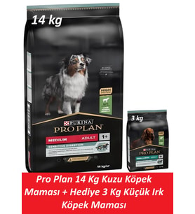 Pro Plan 14 Kg Kuzu Köpek Maması + Hediye 3 Kg Küçük Irk Köpek Maması