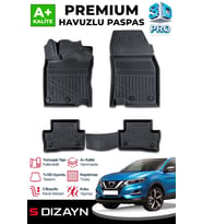 S-Dizayn Nissan Qashqai 3D Pro Havuzlu Paspas 2013-2021 A+ Kalite