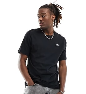 Nike Sportswear Club Men's T-Shirt Erkek Pamuklu Tişört Siyah