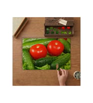 Salatalık ve Domatesler - Sebzeler Tasarımı 240 parça Ahşap Puzzle Ahşap Kutuda MP01724