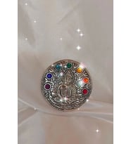 Çubuk Tütsülük İşlemeli Çelik Buda Budha Konik Tütsülük Yuvarlak 7 Çakra