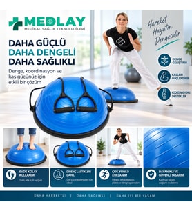 MEDLAY Bosu Ball Denge Topu 60 Cm Mavi