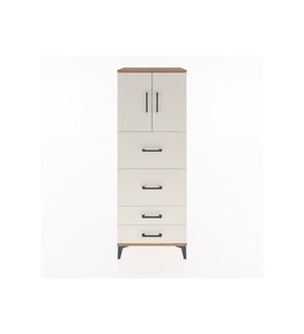 Hyperion Dolap 2 Raflı 4 Çekmeceli 2 Kapaklı 60x44x163 Çam-Aytaşı